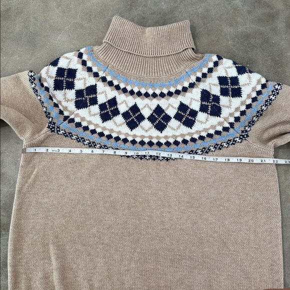 Tommy Hilfiger Fairisle Nordic Turtleneck Tan Sweater - Picture 4 of 8
